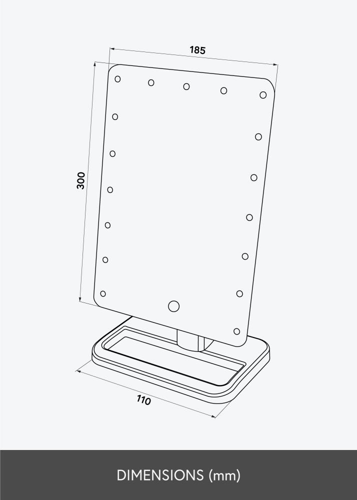 KAILA meikimispeegel Foot valge 18x30 cm