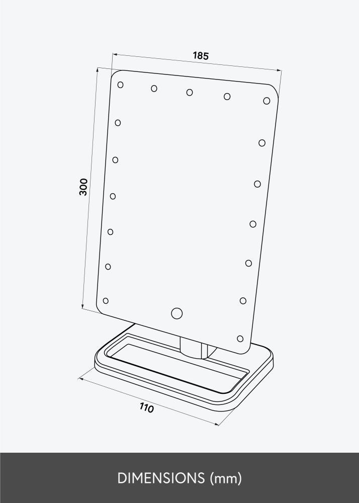KAILA meikimispeegel Foot muster 18x30 cm