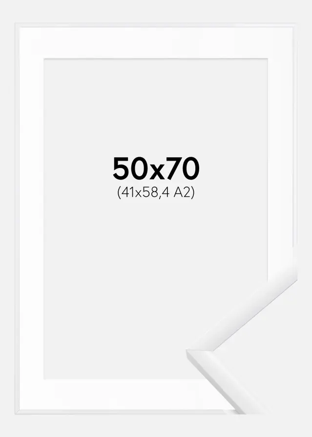 Raam New Lifestyle valge 50x70 cm - paspartuu valge 42x59,4 cm (A2)