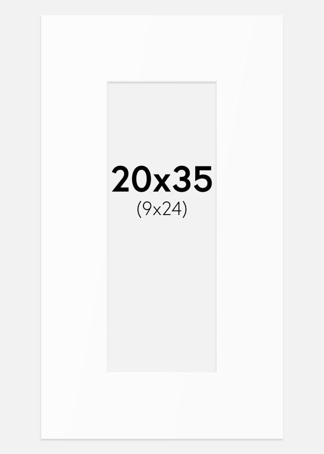 Paspartuu Valge Standard (Valge Südamik) 20x35 cm (9x24)