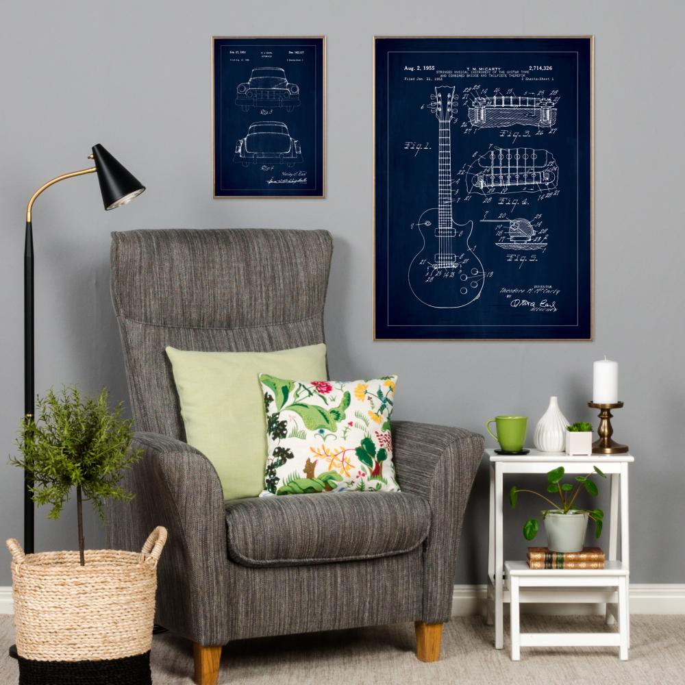 Patenteeritud joonistus - Cadillac II - sinine Plakat