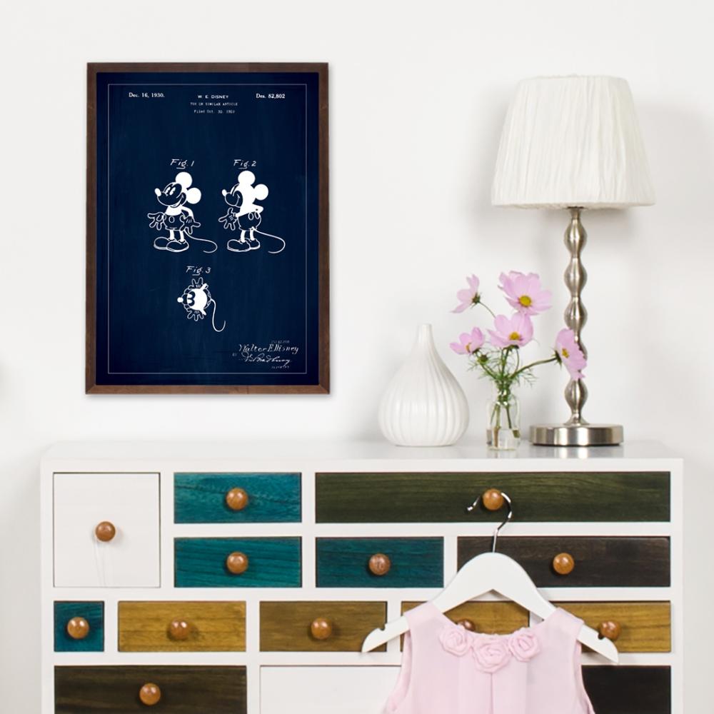 Patenteeritud joonistus - Disney - Mickey Mouse - sinine Plakat