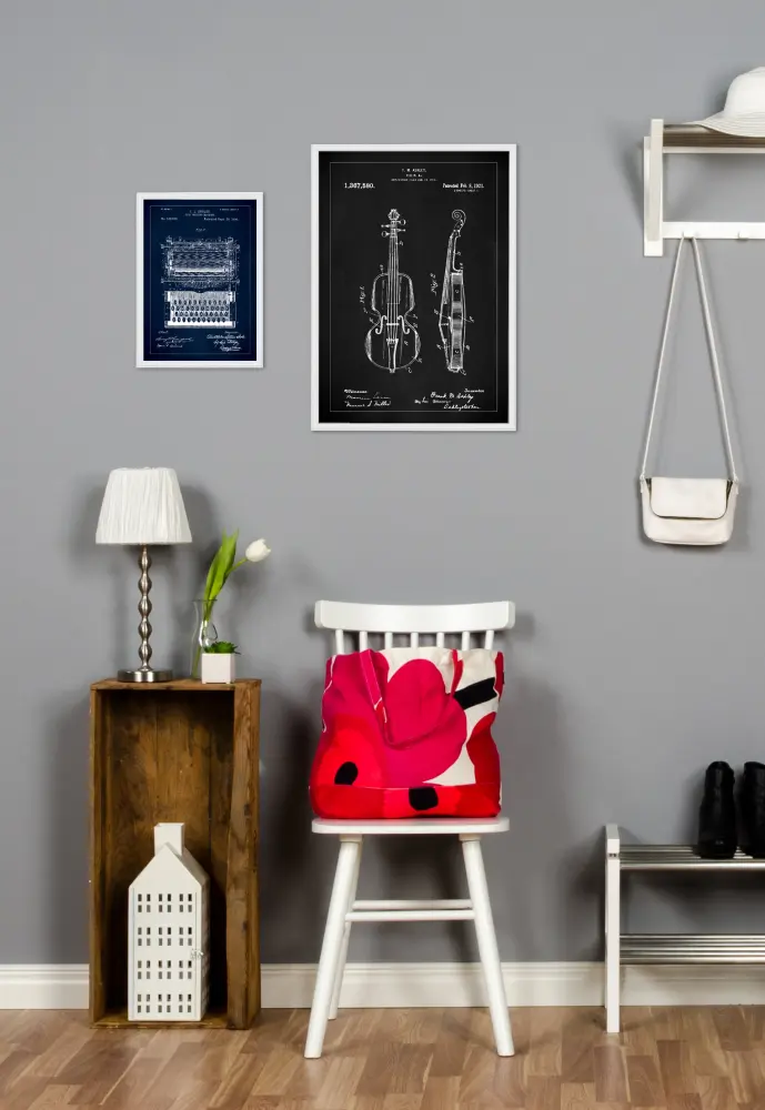 Patenteeritud joonistus - viiul - muster Plakat