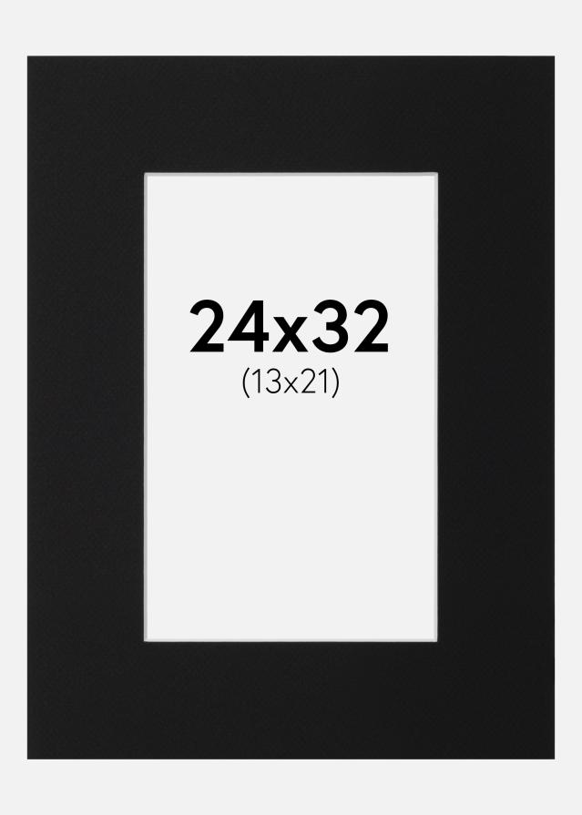 Paspartuu Must Standard (Valge Südamik) 24x32 cm (13x21)