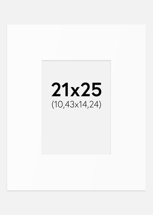 Paspartuu Valge Standard (Valge Südamik) 21x25 cm (10,43x14,24)