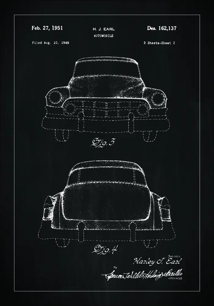Patenteeritud joonistus - Cadillac II - muster Plakat