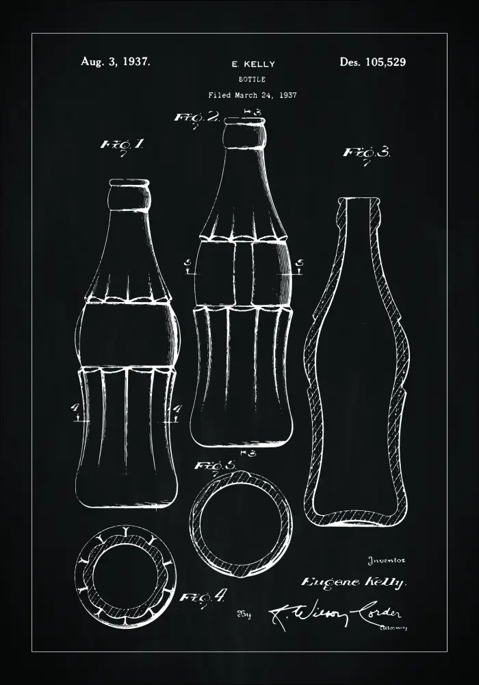 Patenteeritud joonistus - Coca Cola - muster Plakat