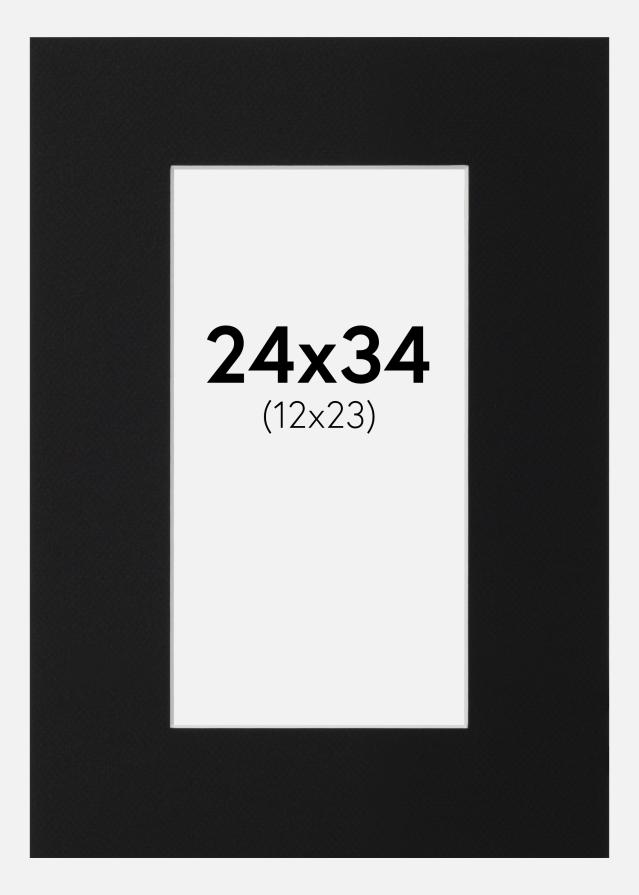 Paspartuu Must Standard (Valge Südamik) 24x34 cm (12x23)