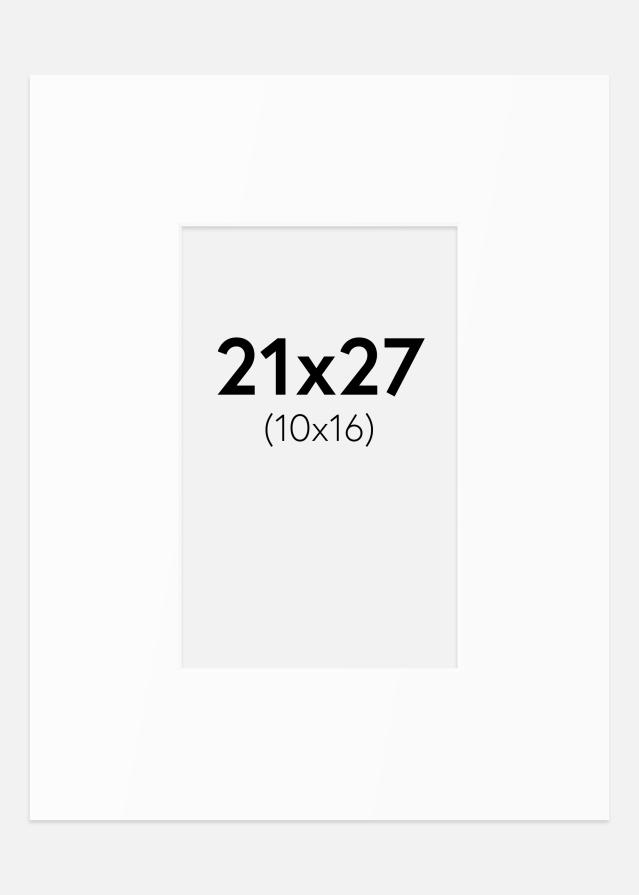 Paspartuu Valge Standard (Valge Südamik) 21x27 cm (10x16)