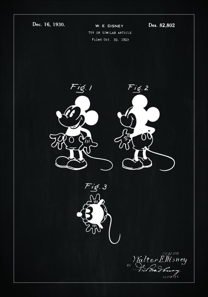 Patenteeritud joonistus - Disney - Mickey Mouse - muster Plakat