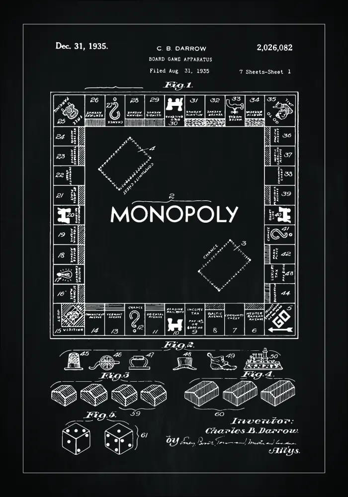 Patenteeritud joonistus - monopol sees - muster Plakat