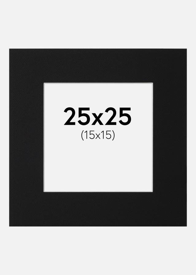 Paspartuu Must Standard (Valge Südamik) 25x25 cm (15x15)