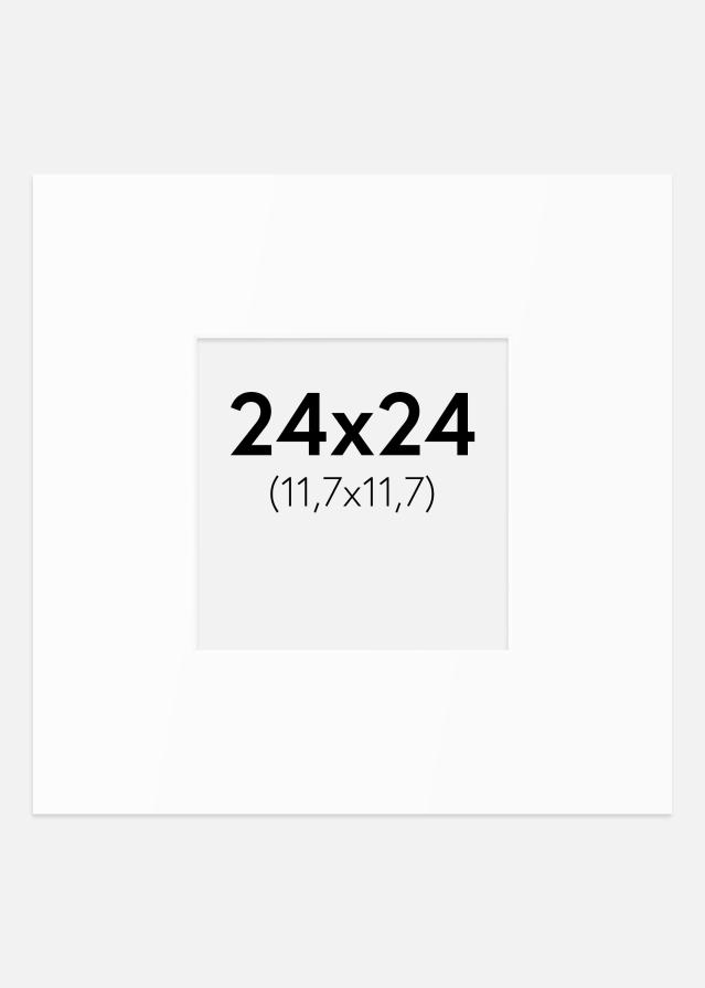 Paspartuu Valge Standard (Valge Südamik) 24x24 cm (11,7x11,7)