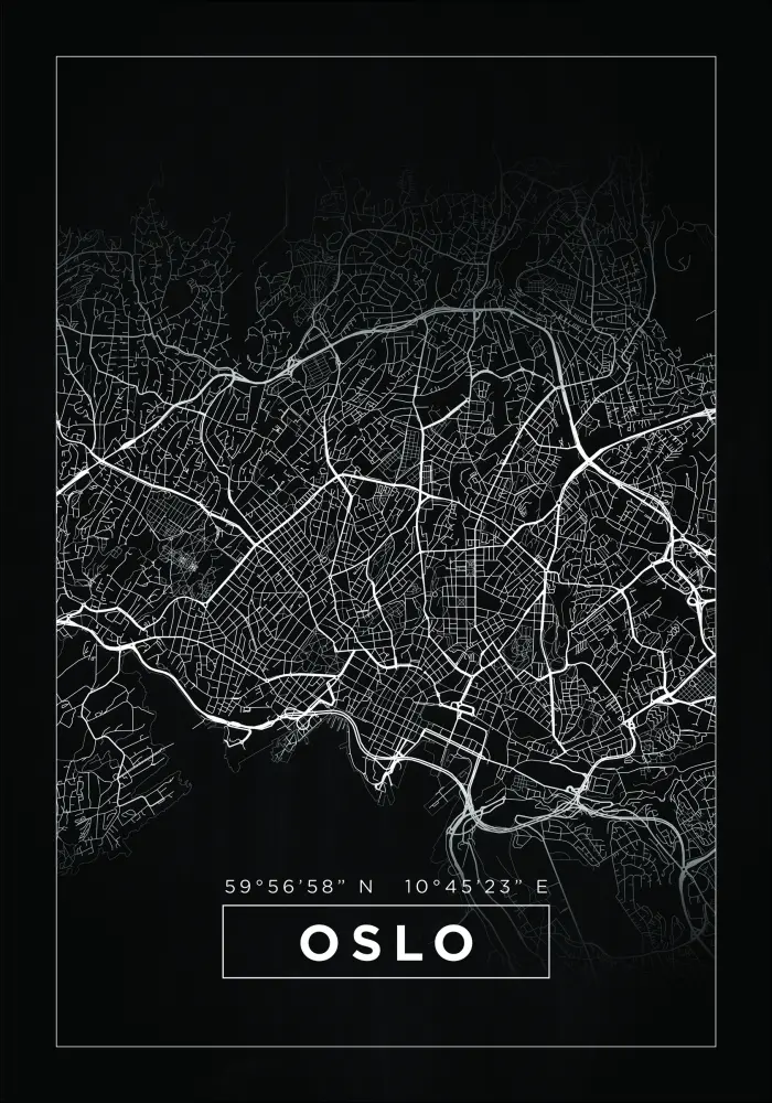 Kaart - Oslo - muster Plakat