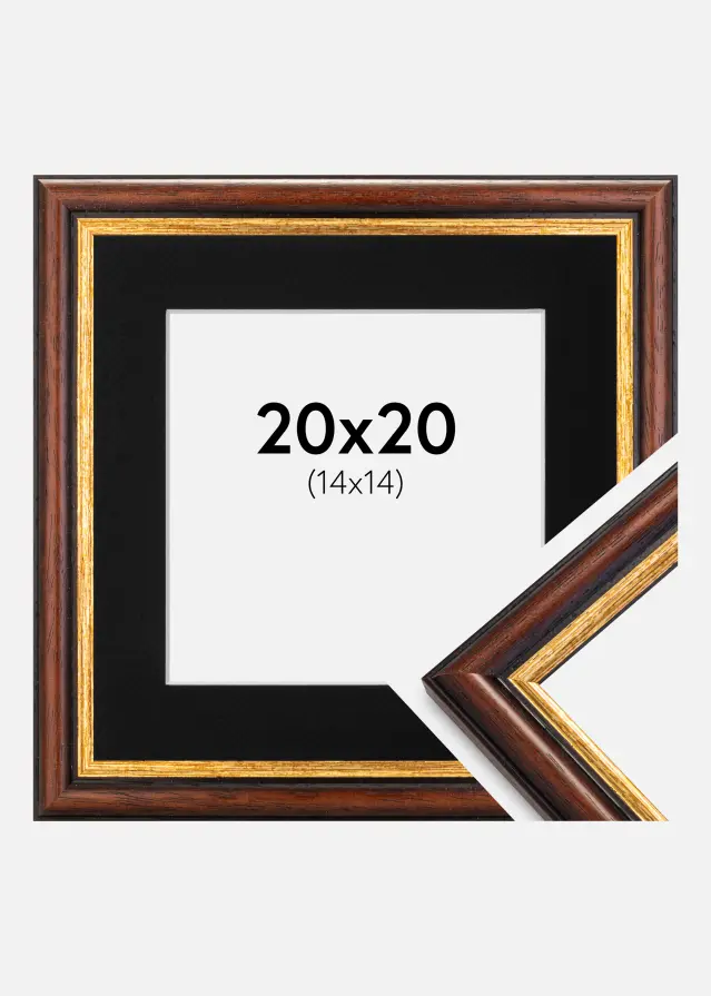 Raam Siljan pruun 20x20 cm - paspartuu muster 15x15 cm