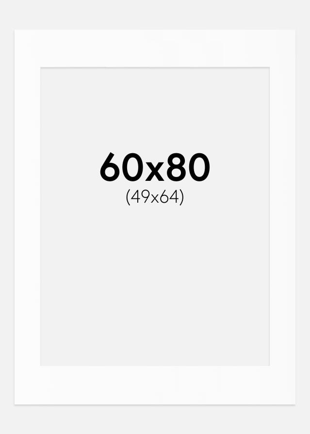 Paspartuu valge standard Valge äär 60x80 cm (49x64)