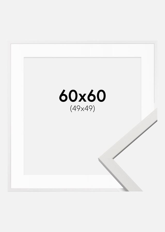 Raam Edsbyn valge 60x60 cm - paspartuu valge 50x50 cm