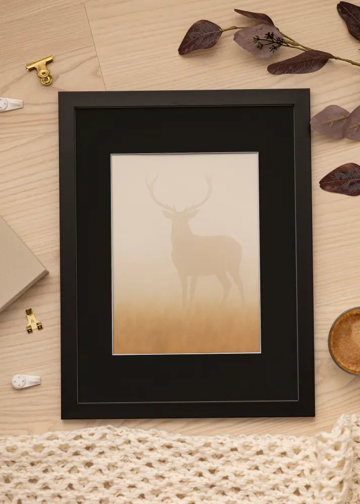 Raam Black Wood 35x50 cm - paspartuu muster 25x35 cm