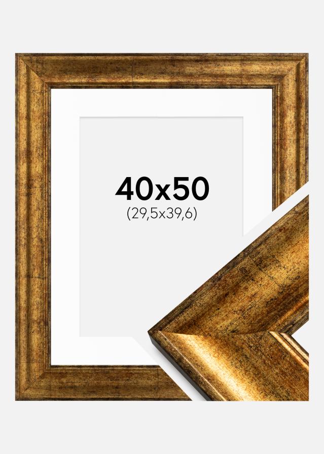 Raam Saltsjöbaden kuldne 40x50 cm - paspartuu valge 12x16 inches