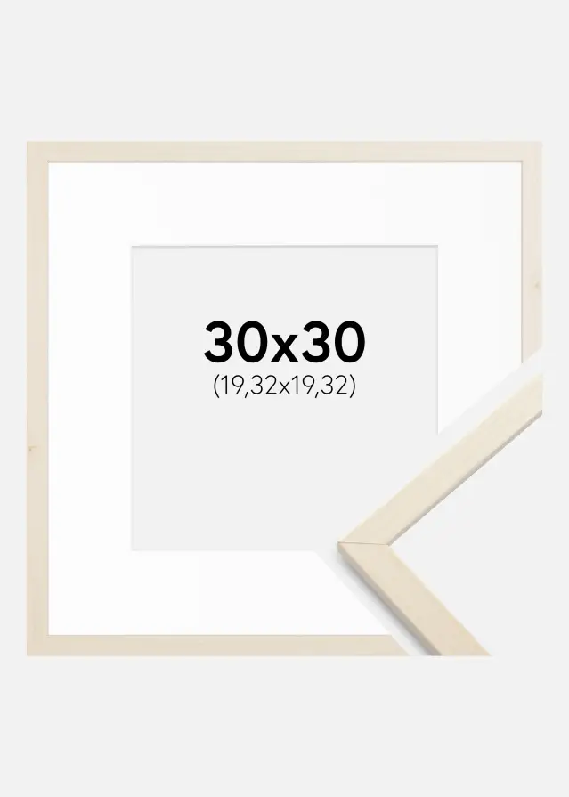 Raam Edsbyn vaher 30x30 cm - paspartuu valge 8x8 inches