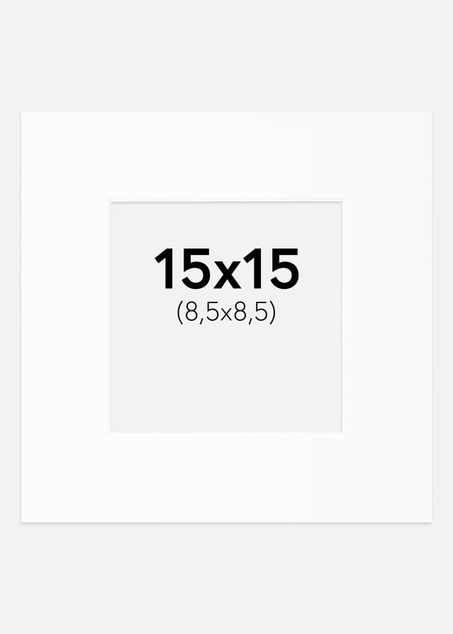 Paspartuu valge standard Valge äär 15x15 cm (8,5x8,5)