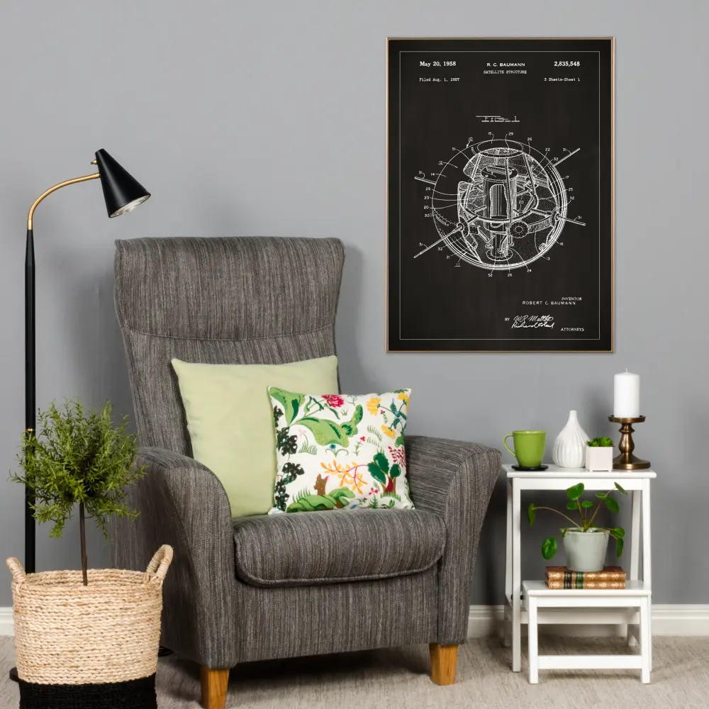 Patenteeritud joonistus - satelliit - muster Plakat