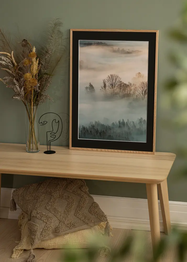 Raam Oslo tamm 70x100 cm - paspartuu muster 62x93 cm