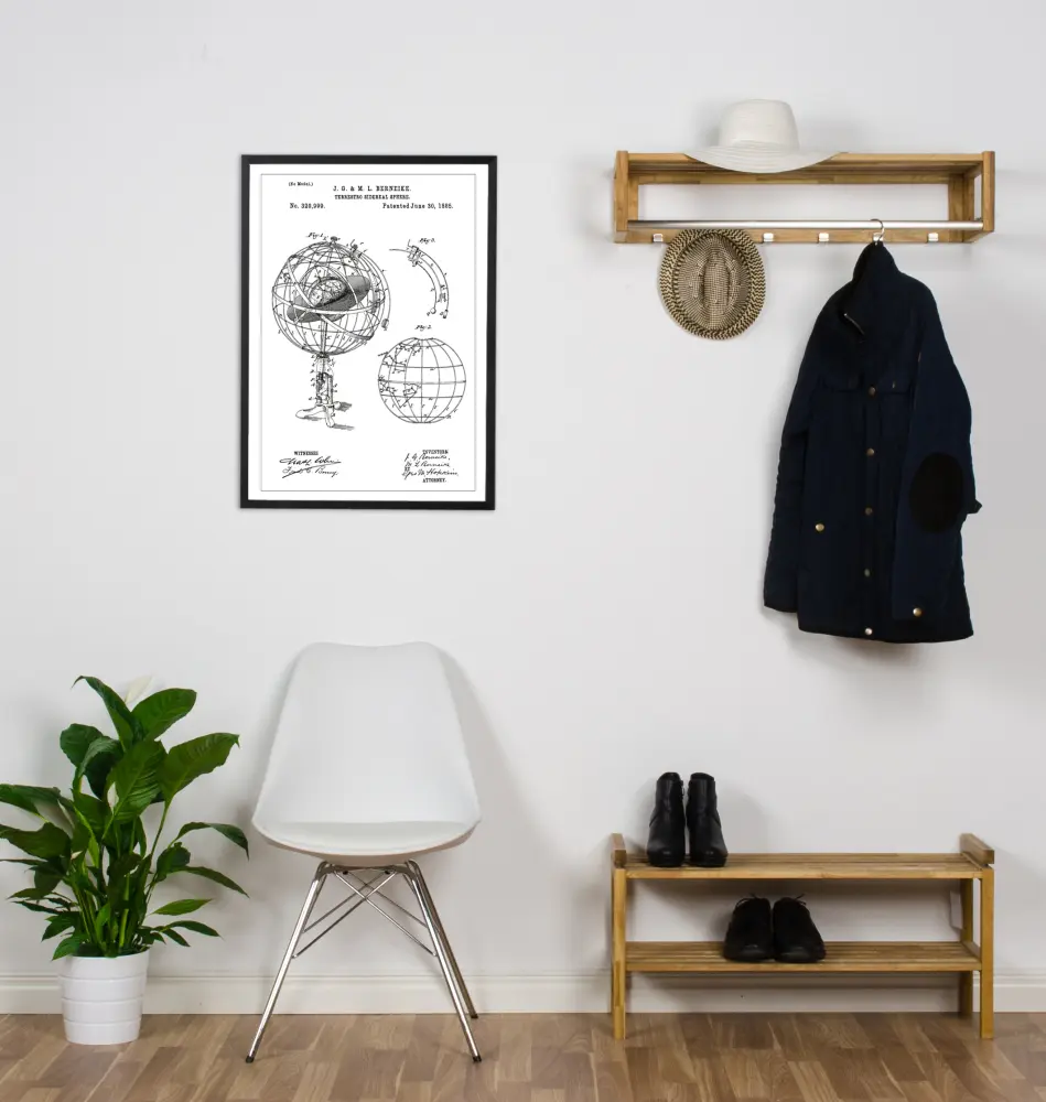 Patenteeritud joonistus - astronoomiline mudel - valge Plakat