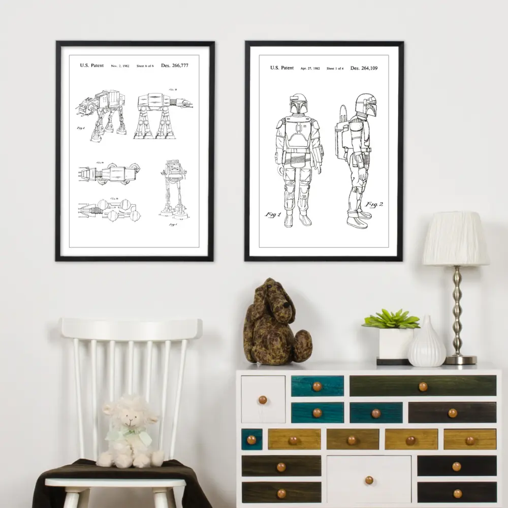 Patenteeritud joonistus - Star Wars - Walker - valge Plakat