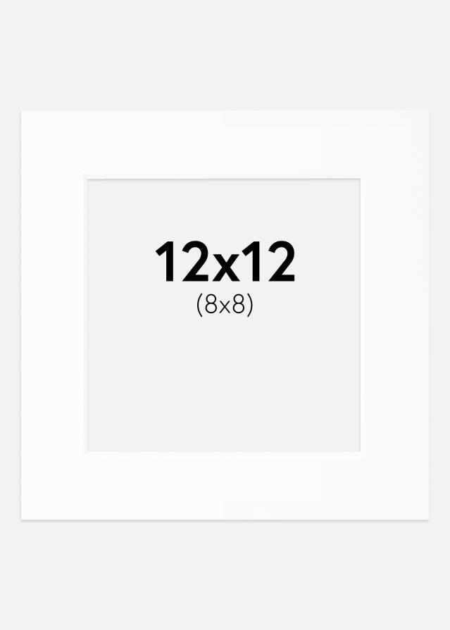 Paspartuu valge standard Valge äär 12x12 cm (8x8)