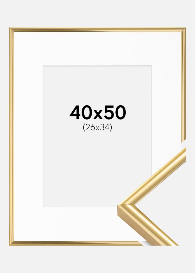 Raam Victoria kuldne 40x50 cm - paspartuu valge 27x35 cm