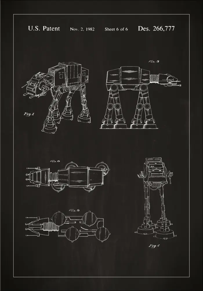 Patenteeritud joonistus - Star Wars - Walker - muster Plakat