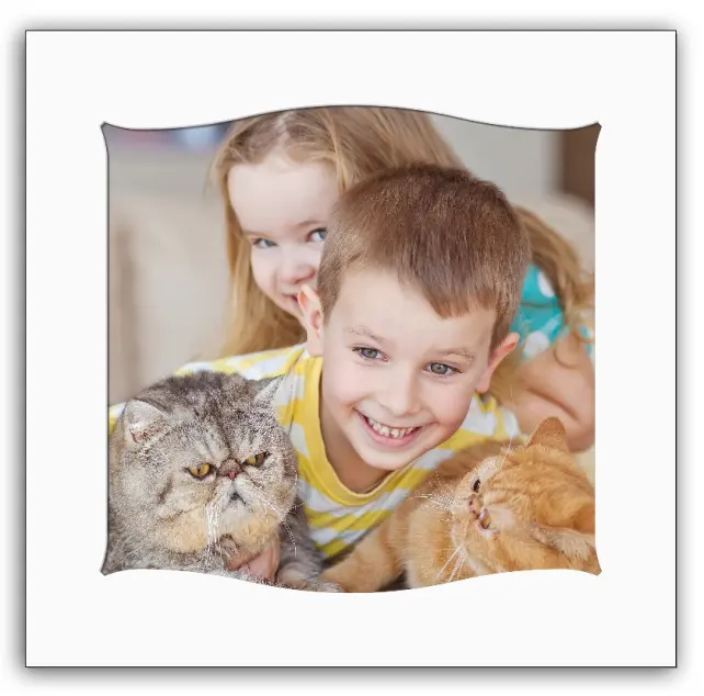 Paspartuu valge laineline 40x40 cm (29x29)