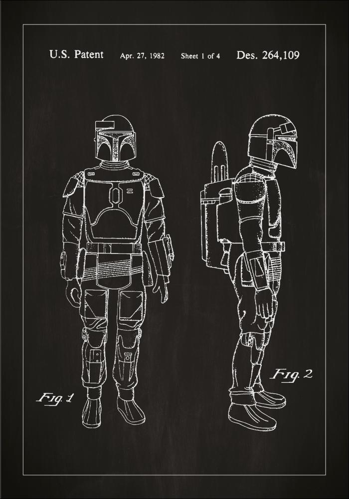 Patenteeritud joonistus - Star Wars - Boba Fett - muster Plakat