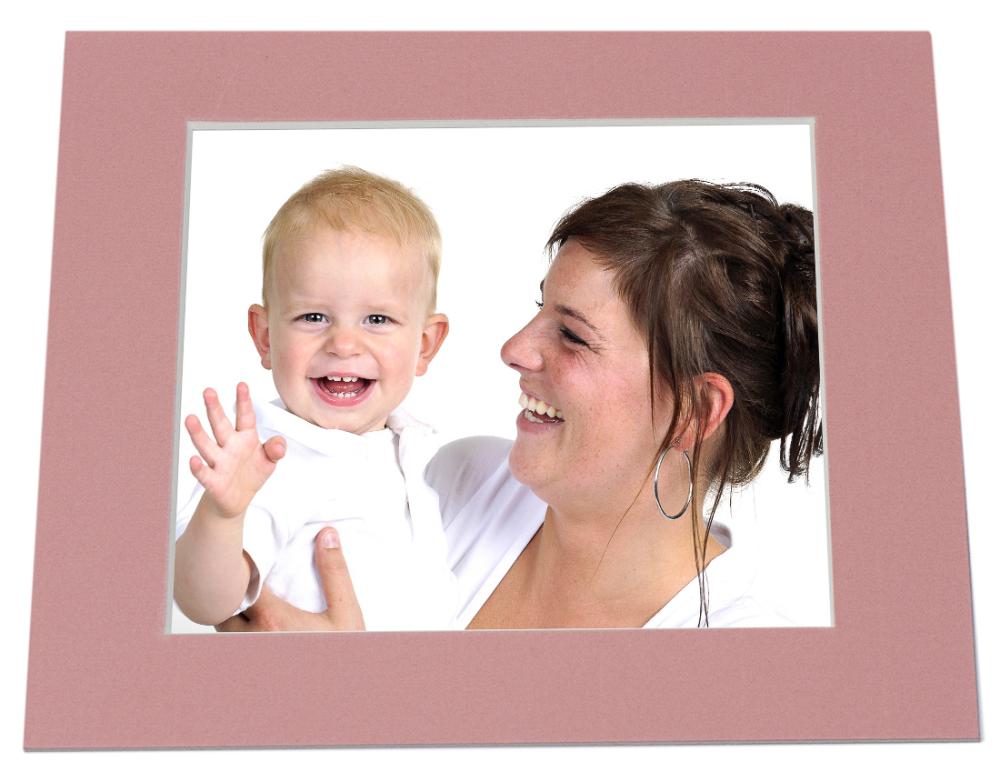 Erimõõtude järgi valmistatud, roosa paspartuu, valge äär