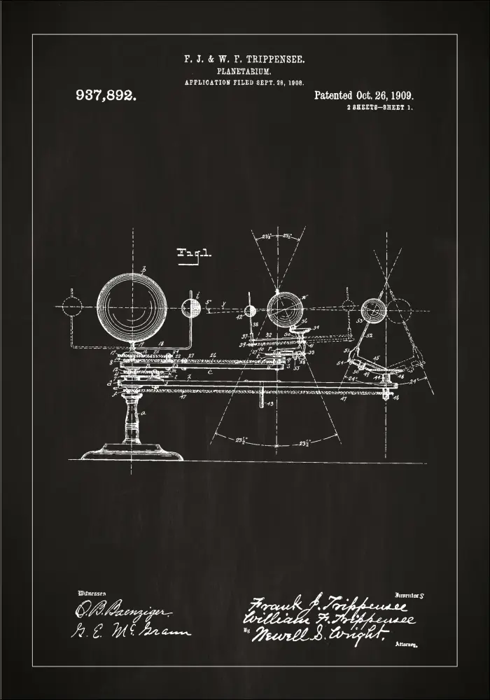 Patenteeritud joonistus - planetaarium - muster Plakat