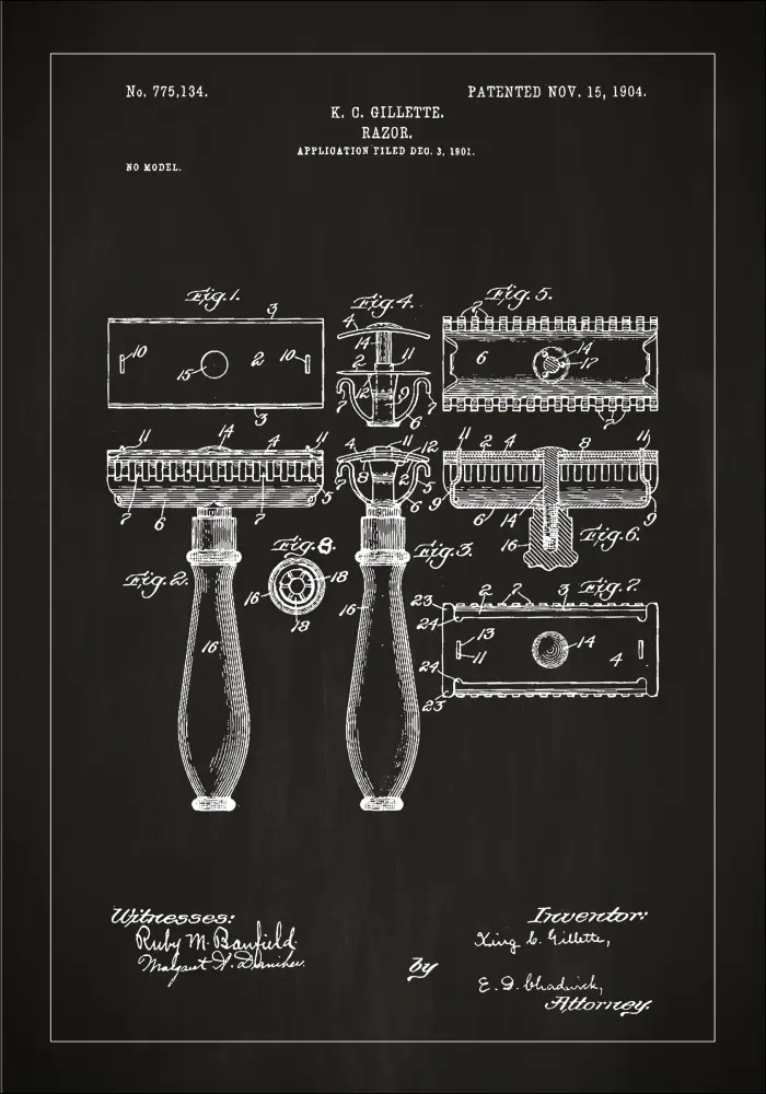 Patenteeritud joonistus - habemenuga - muster Plakat