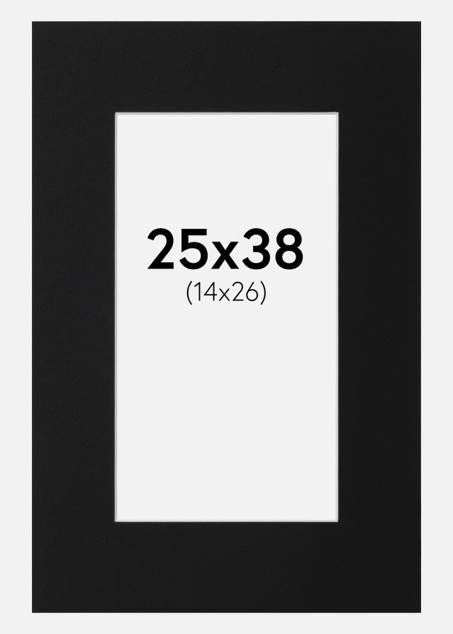 Paspartuu Must Standard (Valge Südamik) 25x38 cm (14x26)