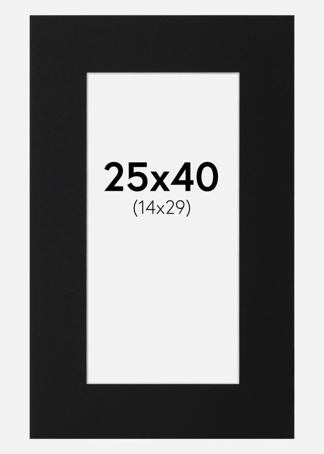 Paspartuu Must Standard (Valge Südamik) 25x40 cm (14x29)