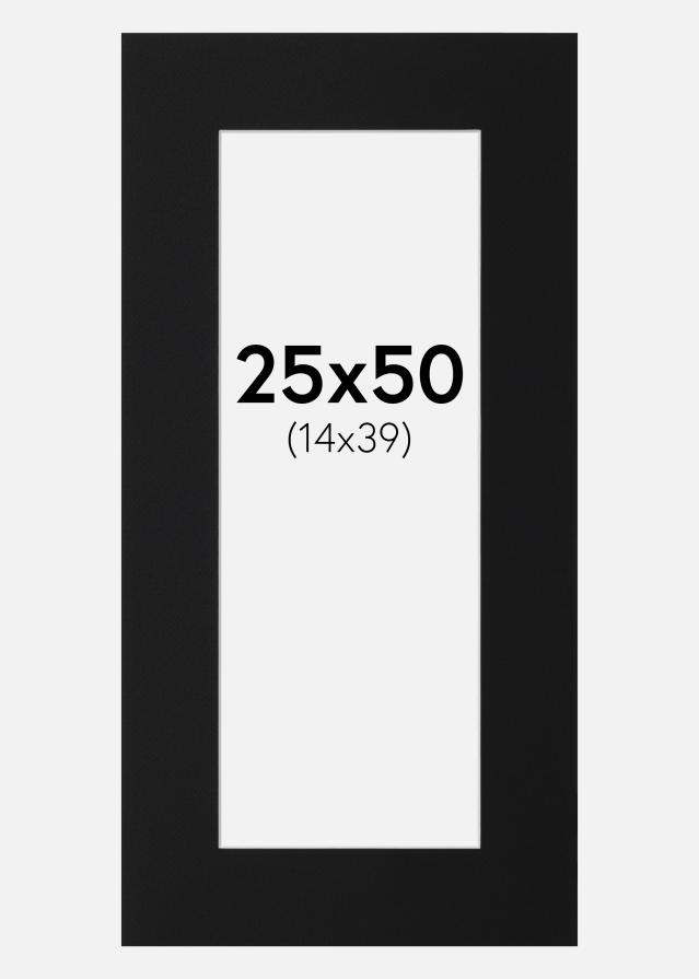 Paspartuu Must Standard (Valge Südamik) 25x50 cm (14x39)