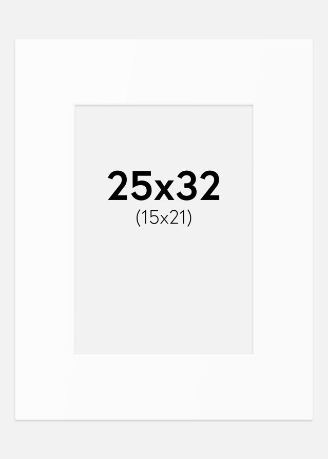 Paspartuu Valge Standard (Valge Südamik) 25x32 cm (15x21)