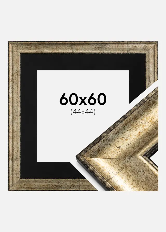 Raam Saltsjöbaden antiikkuld 60x60 cm - paspartuu muster 45x45 cm