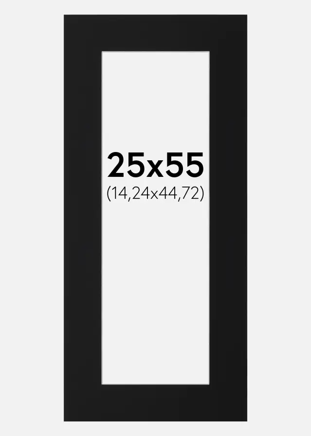 Paspartuu Must Standard (Valge Südamik) 25x55 cm (14,24x44,72)