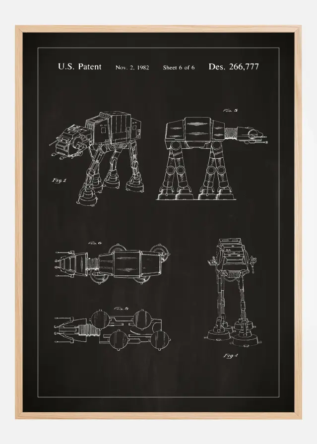 Patenteeritud joonistus - Star Wars - Walker - muster Plakat