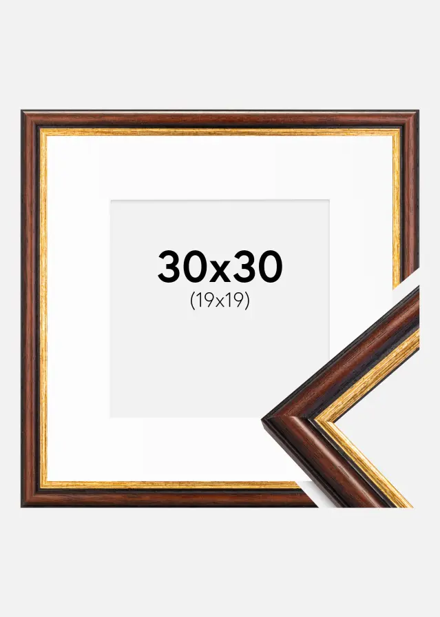 Raam Siljan pruun 30x30 cm - paspartuu valge 20x20 cm
