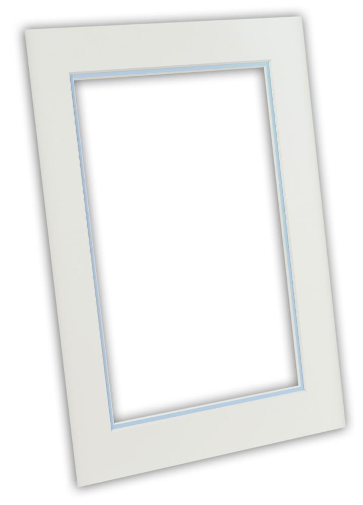 Paspartuu kaks ladu - valge/helesinine