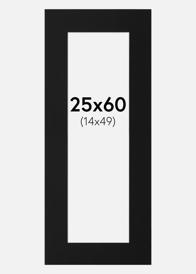 Paspartuu Must Standard (Valge Südamik) 25x60 cm (14x49)