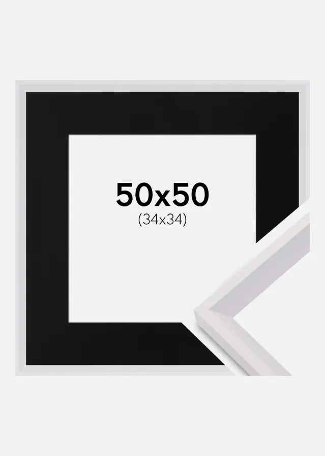 Raam Globe valge 50x50 cm - paspartuu muster 35x35 cm