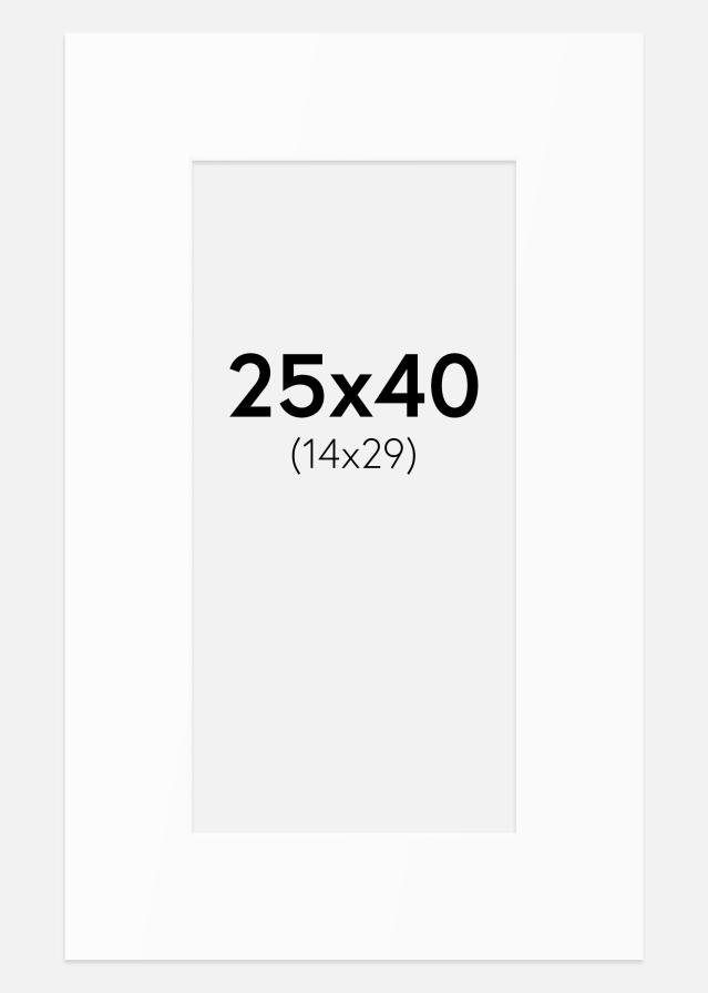 Paspartuu Valge Standard (Valge Südamik) 25x40 cm (14x29)