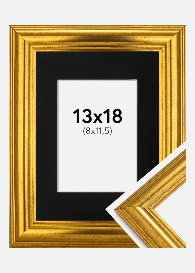 Raam Västkusten kuldne 13x18 cm - paspartuu muster 9x12 cm